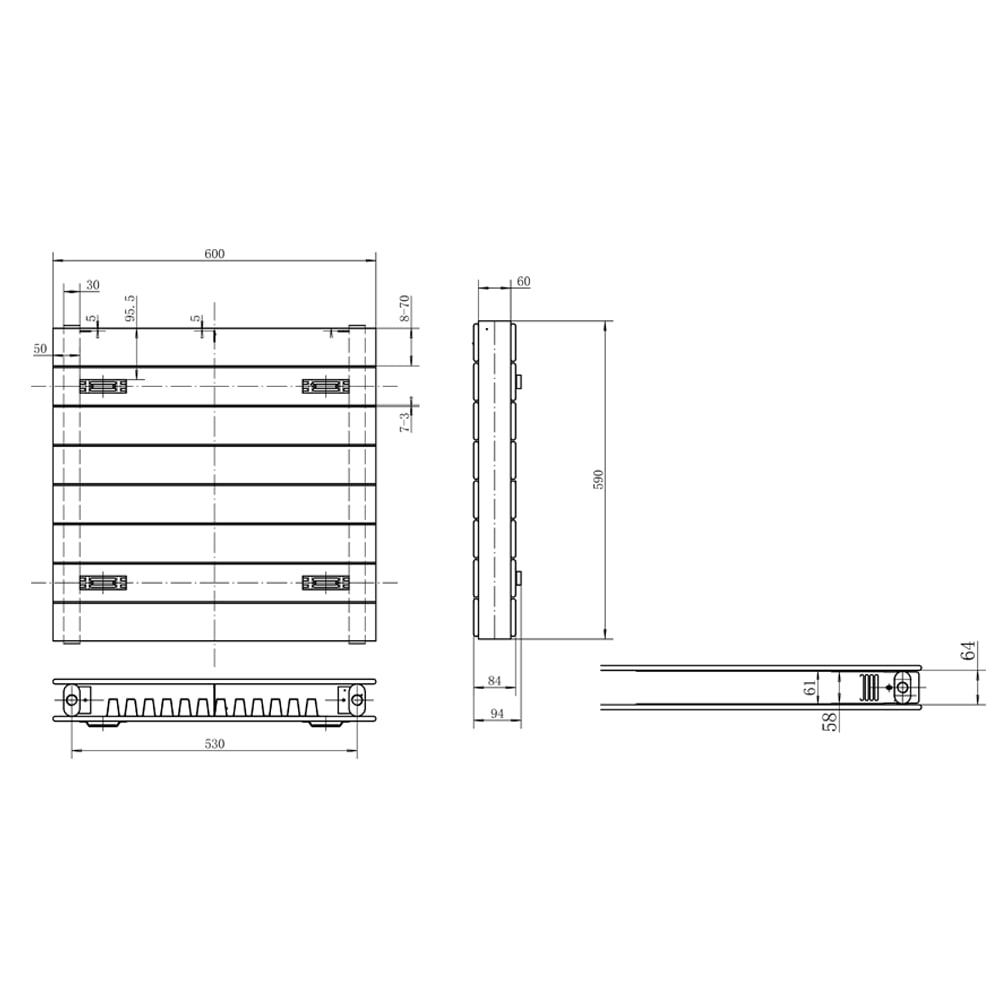 Delton Anthracite Horizontal Convector Radiator 600x600mm