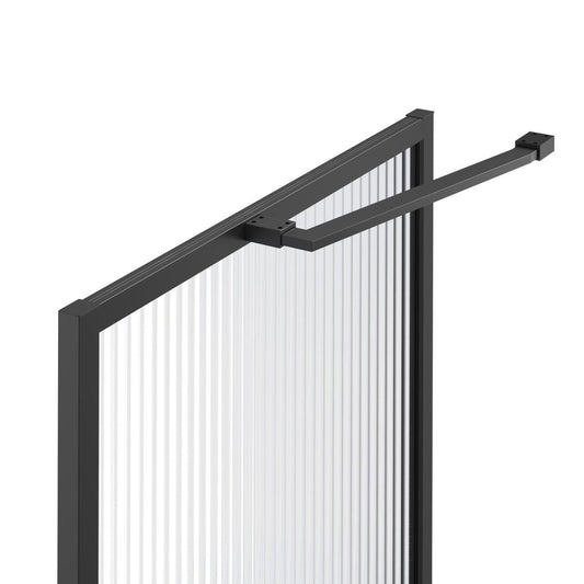 Amien Matt Black Shower Screen Angled Support Bar 480mm