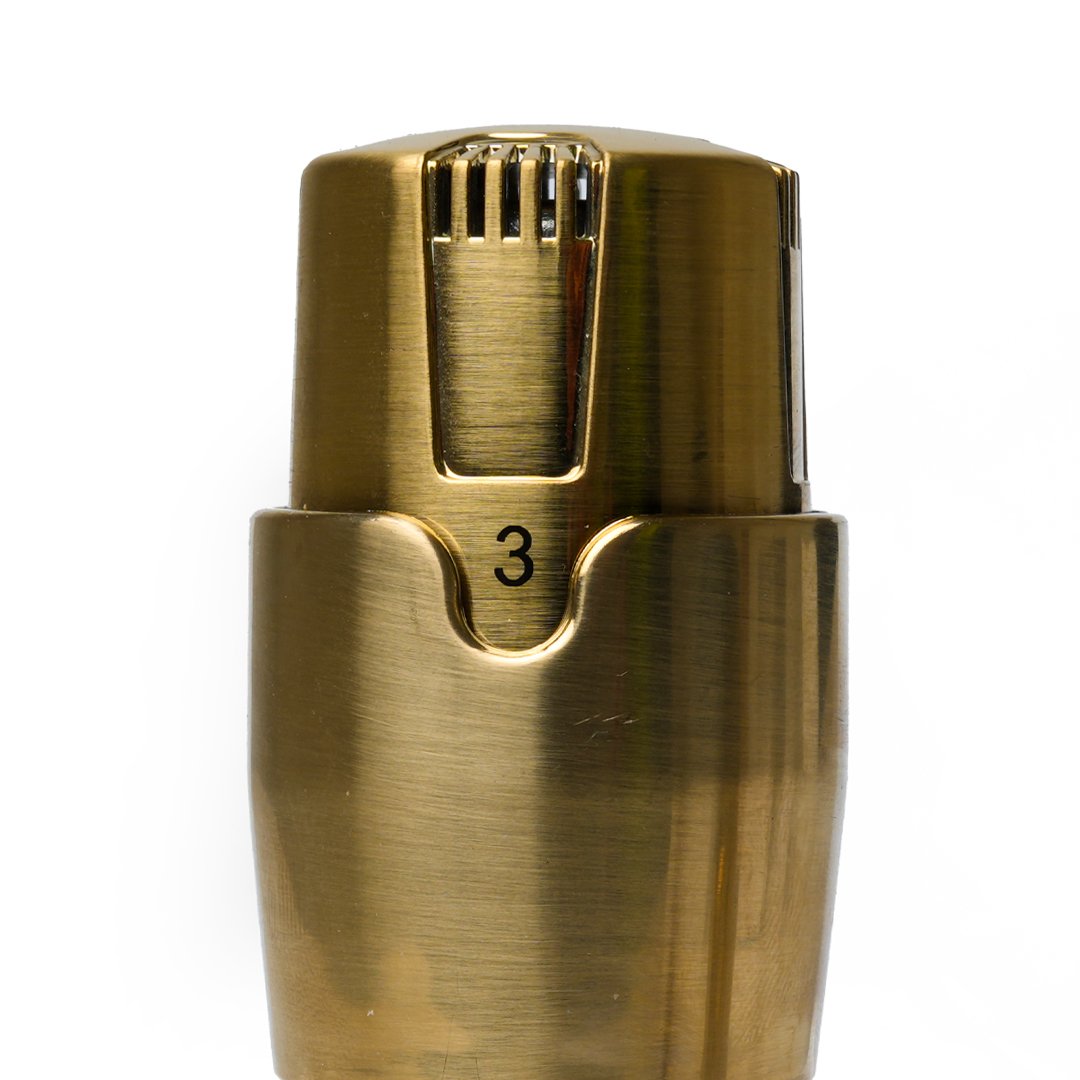 Thermostatic Brushed Gold Angled Pair of Radiator Valves
