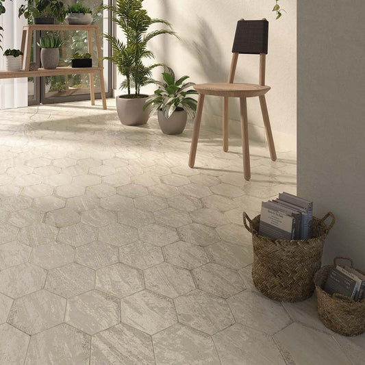 Bergamo Beige Porcelain Hexagon Tile 150x130mm