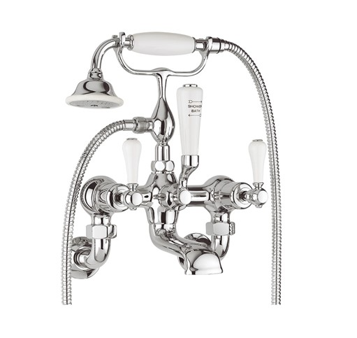 Belgravia Crosshead Bath Shower Mixer with Kit & Wall Unions