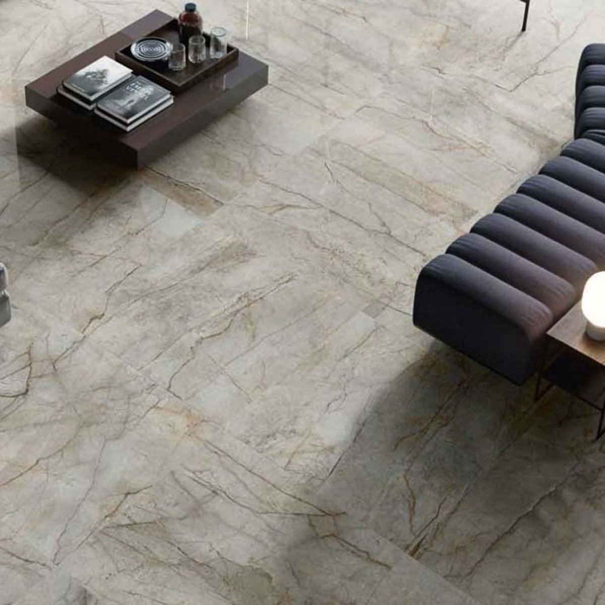 Errigo Grey Marble Gloss Porcelain Tile 900x900mm