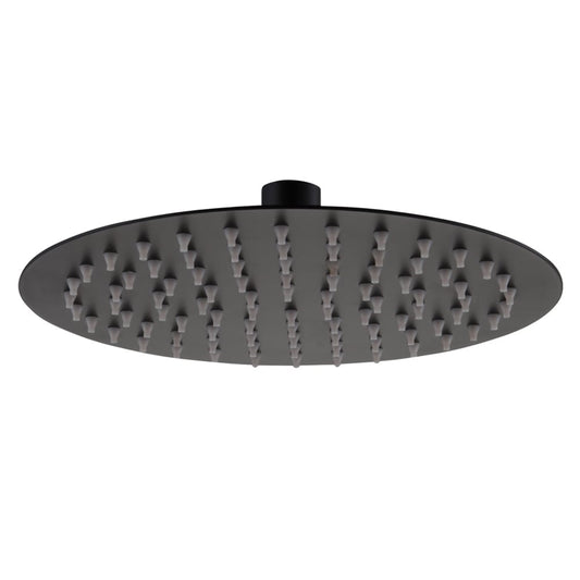 Zena Matt Black Round Rainfall Shower Head 250mm