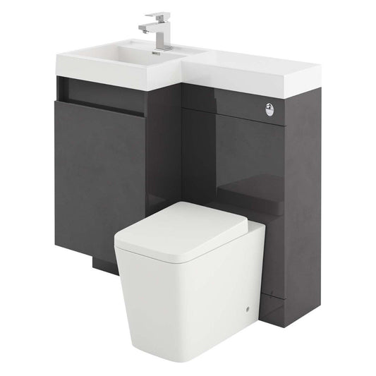 Summers Titanium Grey Left Hand Combination Vanity Basin and WC Unit 900mm