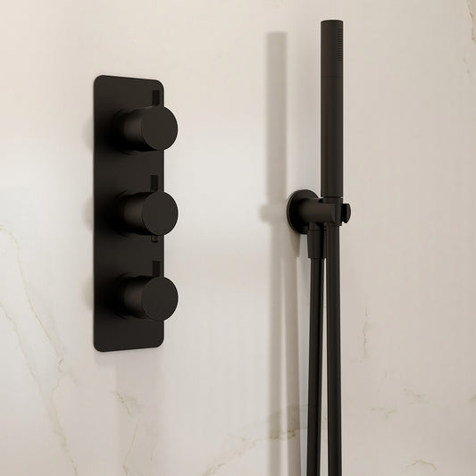 Solid brass single function handset in Matt Black