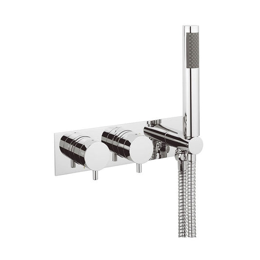 Kai Lever 2 Outlet 2 Handle Concealed Thermostatic Shower Valve & Handset