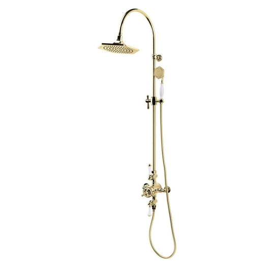 Adonis Gold Traditional Thermostatic Dual Outlet Shower Pack