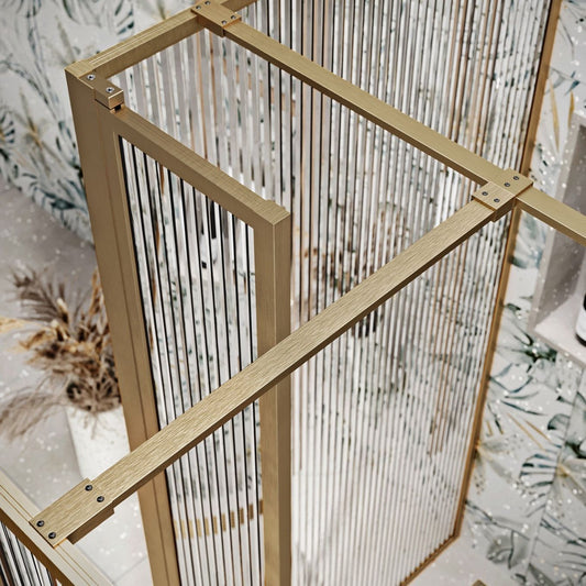 Amien Brushed Gold Shower Screen T-Junction Support Bar Extension