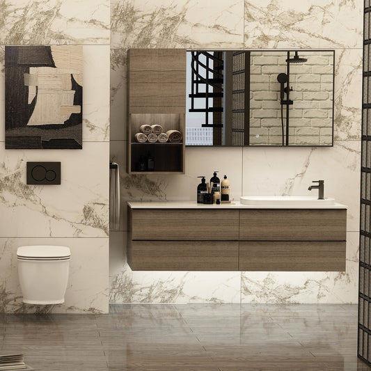 Liberty 1500x500mm four drawer cabinet in Grey Oak