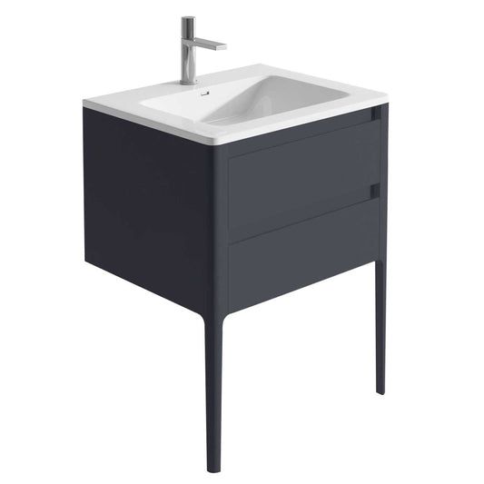 Stonehouse Slate Grey Vanity Unit with Integrated Basin 600mm