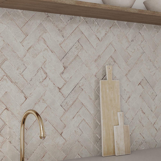 Monza Blanco Glossy Porcelain Brick Tile 65x200mm