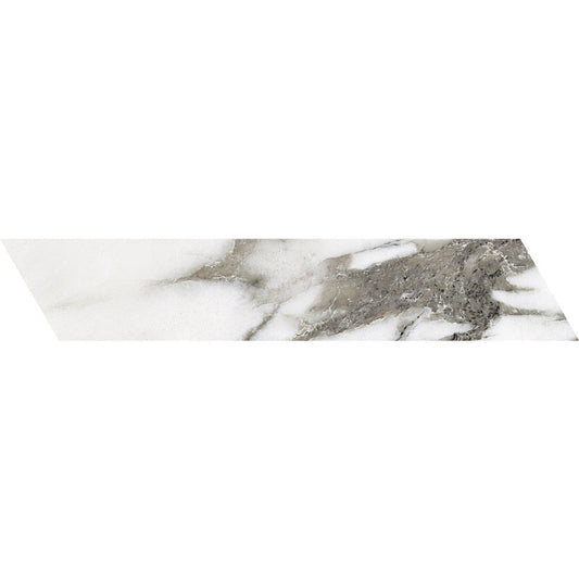 Calcutta Majestic Chevron Matt Marble Tile 80x400mm