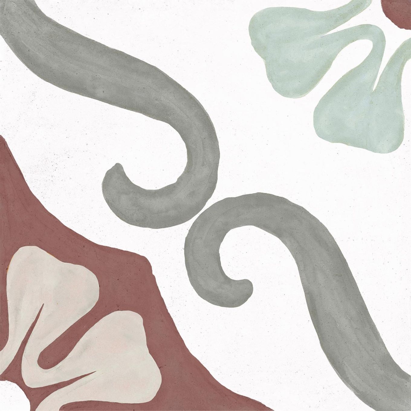 Sicily Cherry Matt Porcelain Patterned Tile 223x223mm