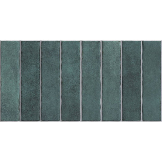 Santorini Green Stripe Gloss Ceramic Tile 600x300mm