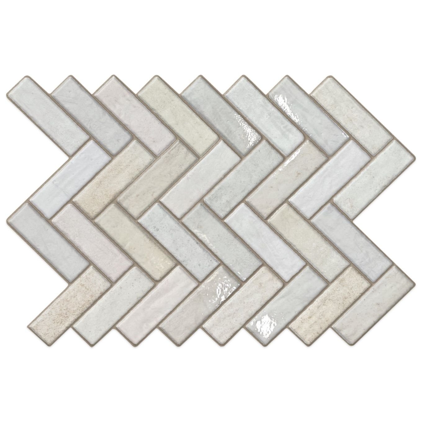 Sofia Matt White Herringbone Tile 600x400mm