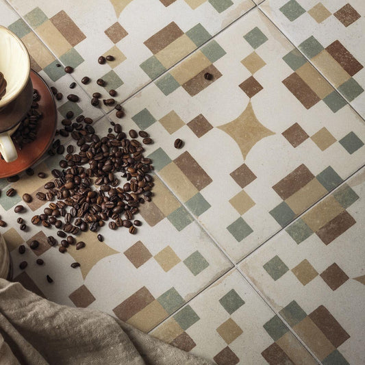 Machu Campanara Matt Porcelain Patterned Tile 223x223mm
