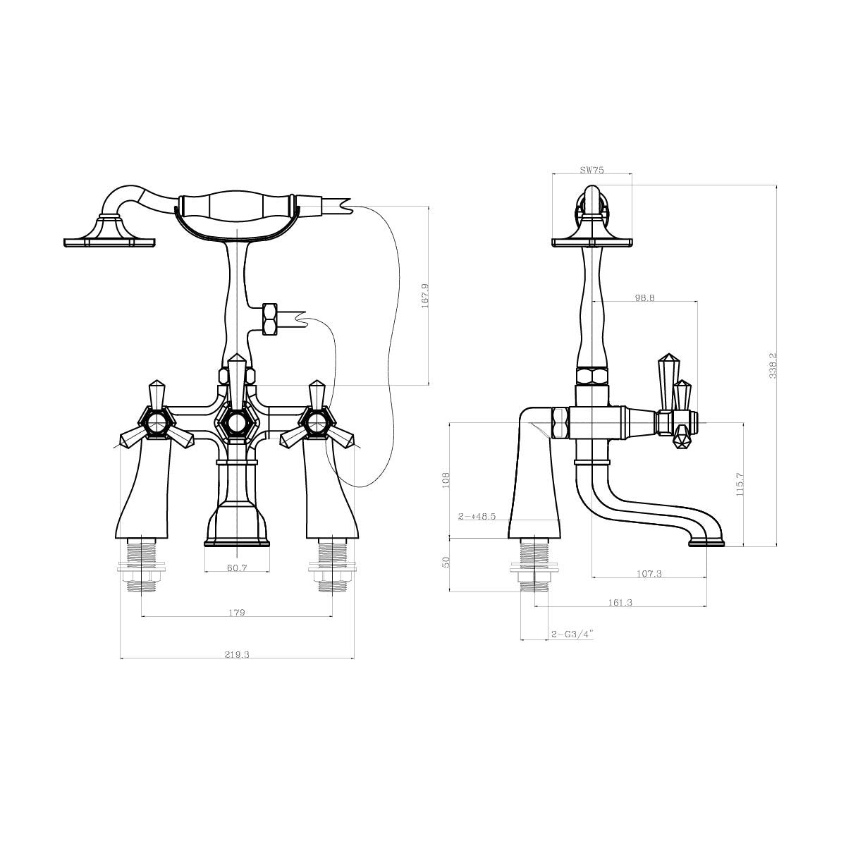 Adonis Gold Bath Shower Mixer Tap