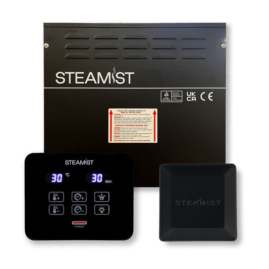 Steamist 4.5kw Steam Generator with Controller and Matt Black Steam Outlet