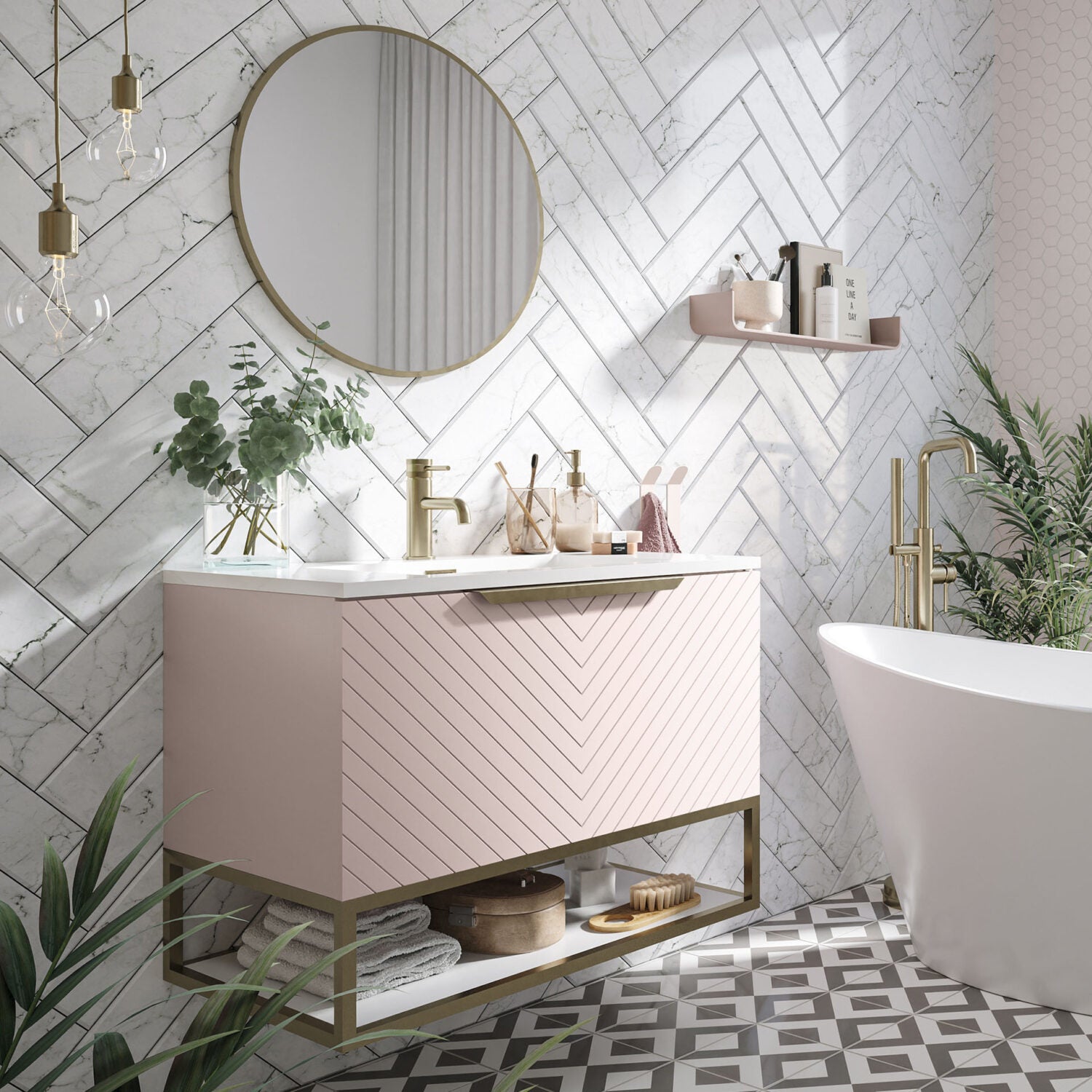 Macie Brushed Brass LED Mirror 600mm