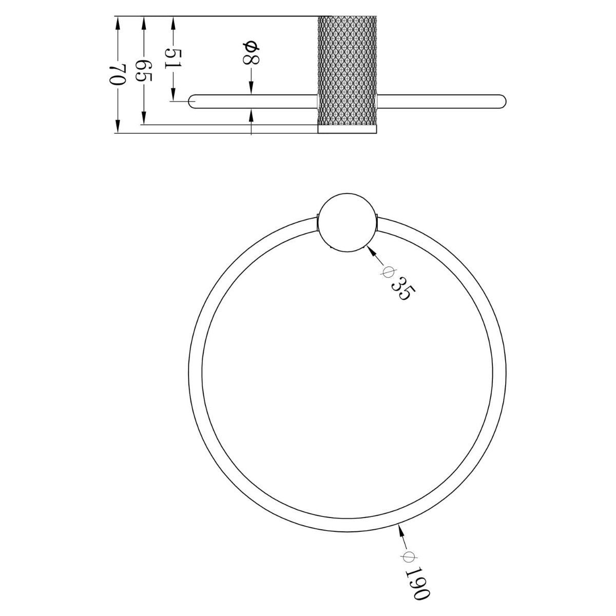 Moray Chrome Knurled Towel Ring