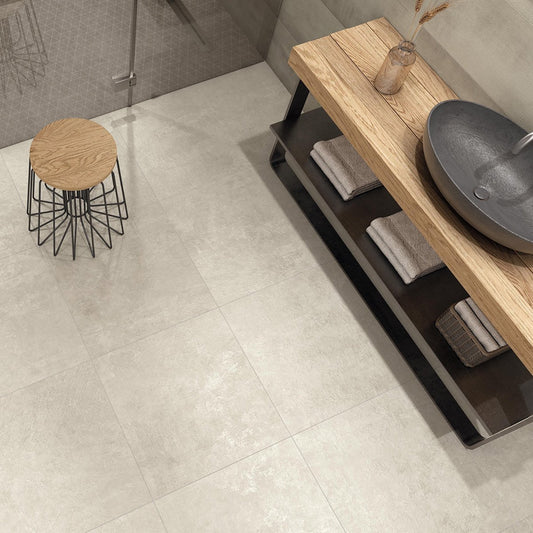Donovan Tan Concrete Effect Porcelain Tile 900x900mm