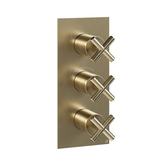 MPRO Crosshead 2 Outlet 3 Handle Shower Valve Portrait 