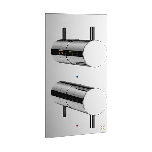 MPRO 2 Outlet 2 Handle Concealed Thermostatic Shower Valve Chrome
