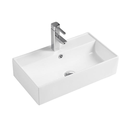 Aero White Rectangular Countertop Basin