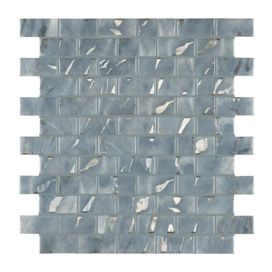 Serene Grey Brick Glass Mosaic Tile 315x315mm