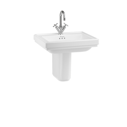 Riviera 580mm Square Basin with Riviera Semi Pedestal