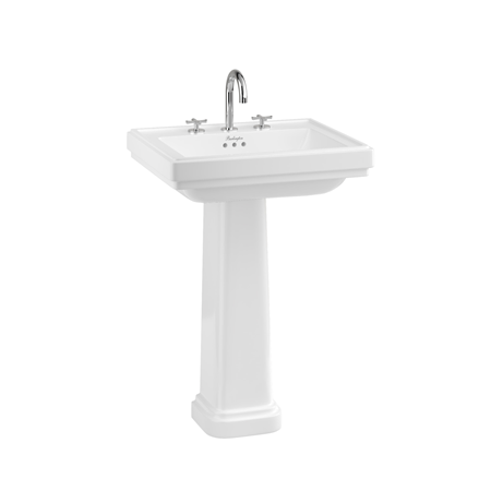 Riviera 580mm Square Basin with Riviera Full Pedestal
