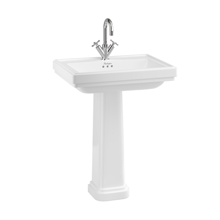 Riviera 650mm Square Basin with Riviera Full Pedestal