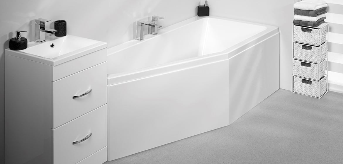 Carron Quantum Spacesaver Carronite Left Hand Bath - 1700x750mm