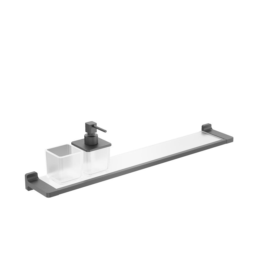 Rotar Shelf 600mm with Soap Dispenser & Tumbler Holder
