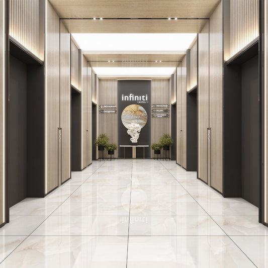 Manila White Gloss Onyx Marble Porcelain Tile 1200x600mm
