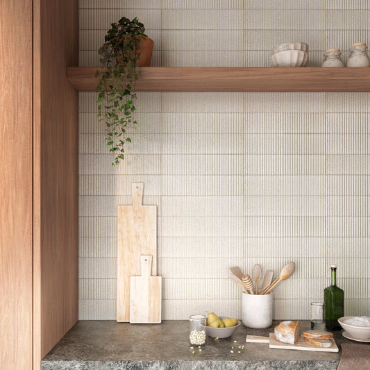 Canillo White Gloss Ceramic Brick Tile 300x75mm