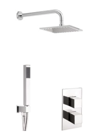 Water Square 2 Outlet 2 Handle Shower Bundle