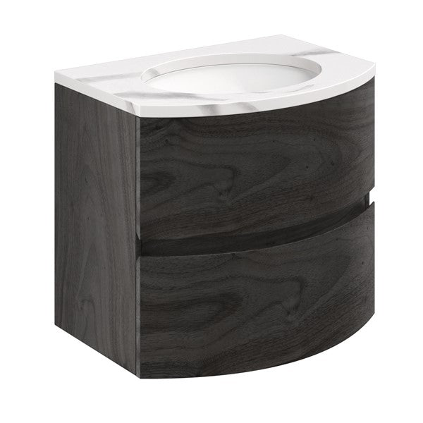 Svelte 600 Wall Mounted Unit with 600 Calcutta Marble Effect Basin