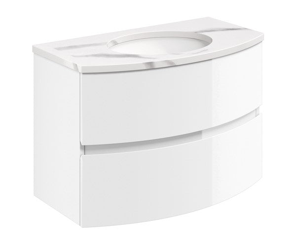 Svelte 800 Wall Mounted Unit with 800 Calcutta Marble Effect Basin