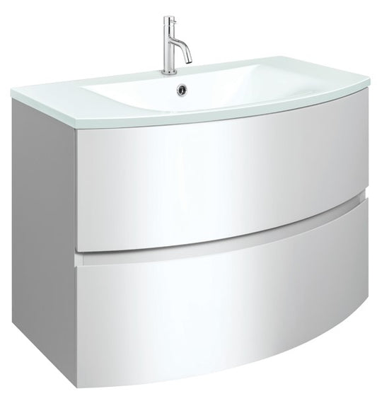 Svelte 800 Unit & Ice White Glass Basin