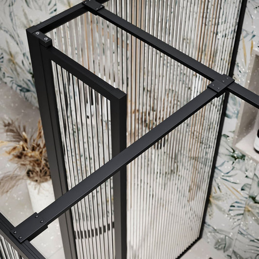 Amien Matt Black Shower Screen T-Junction Support Bar Extension