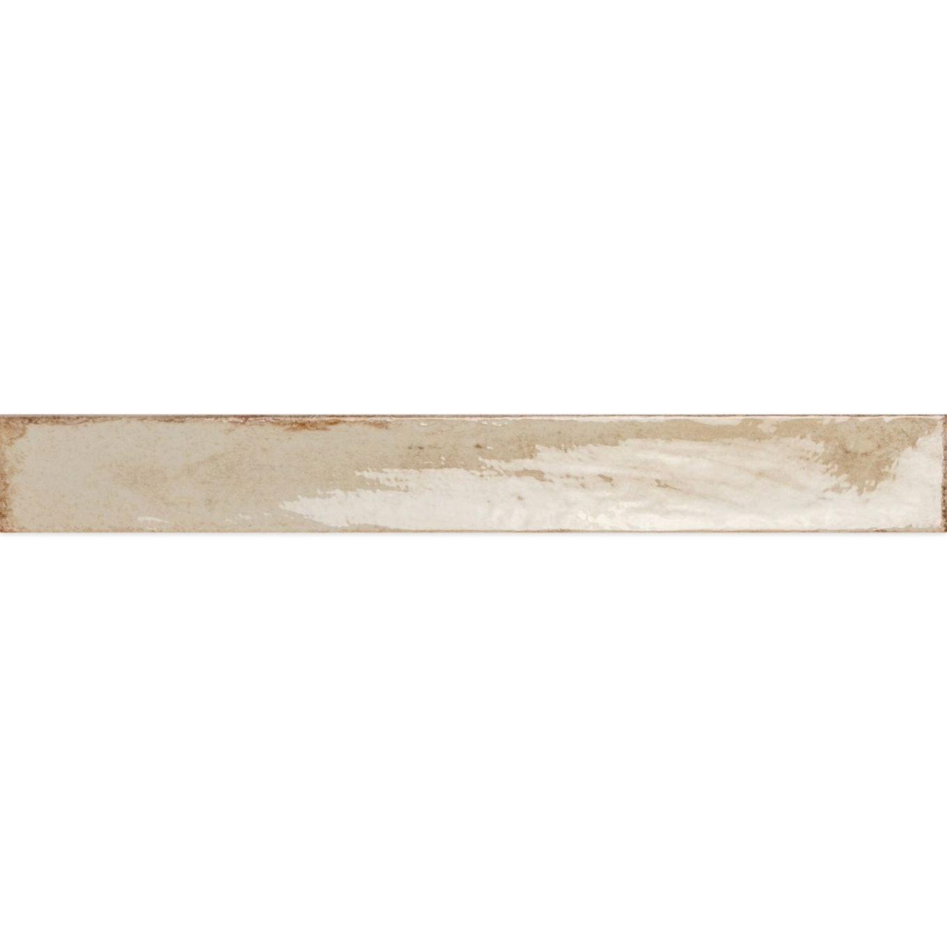 Capri Capuccino Beige Gloss Ceramic Brick Tile 400x50mm