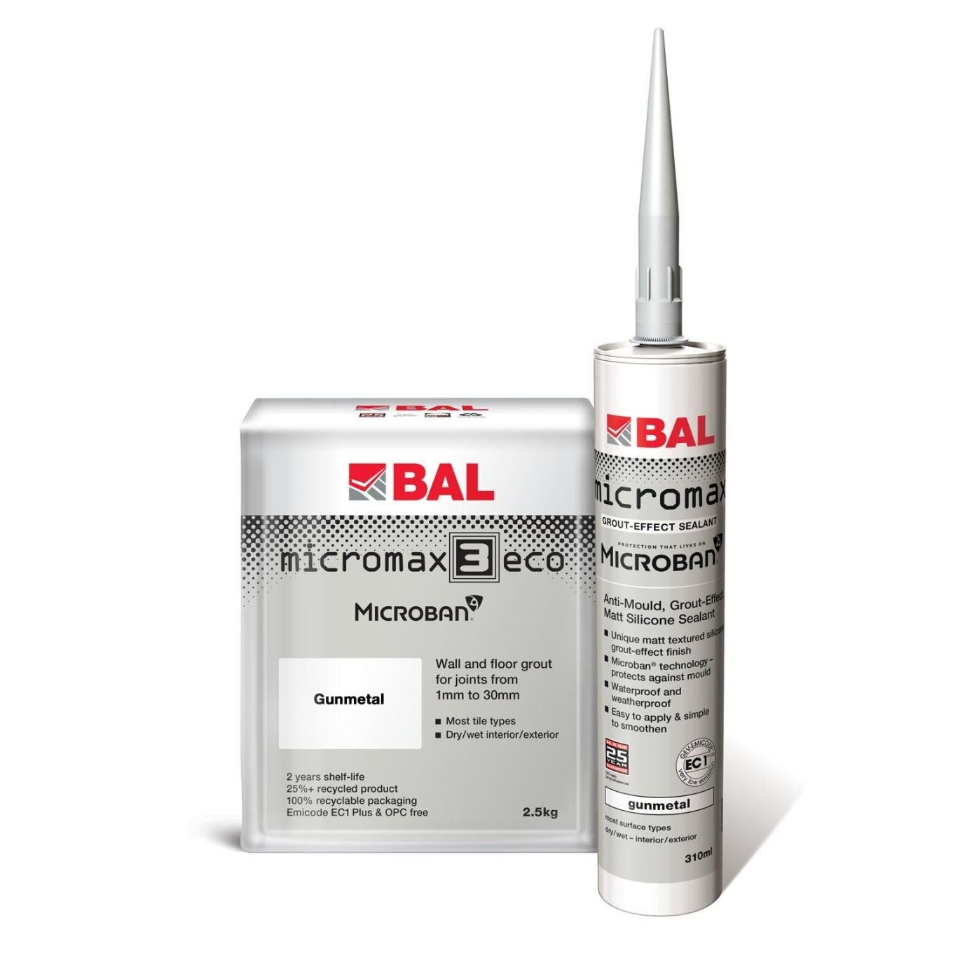 BAL Micromax Grout-Effect Sealant Gunmetal 310 ml