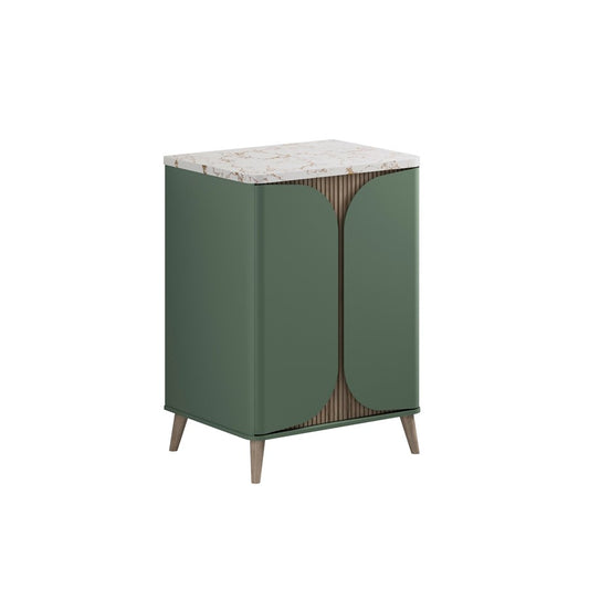 Tambour 600mm Floor Standing Vanity With Doors with Worktop