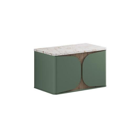 Tambour 800mm One Drawer Wall Hung Vanity with Worktop