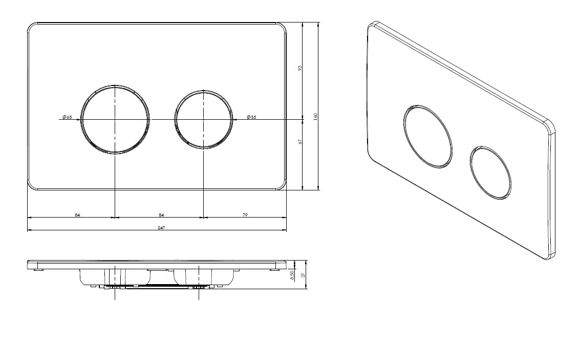 FLUSHE 2.0 dot flush plate