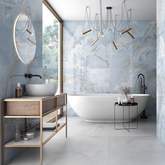 Osaka Pearl Super Polished Porcelain Onyx Tile 600x1200mm (PRICE PER SQ/M)