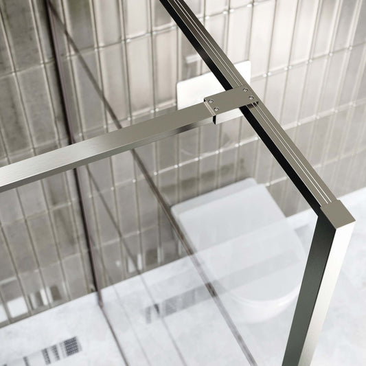Amien Brushed Nickel Shower Screen Straight Support Bar 1200mm
