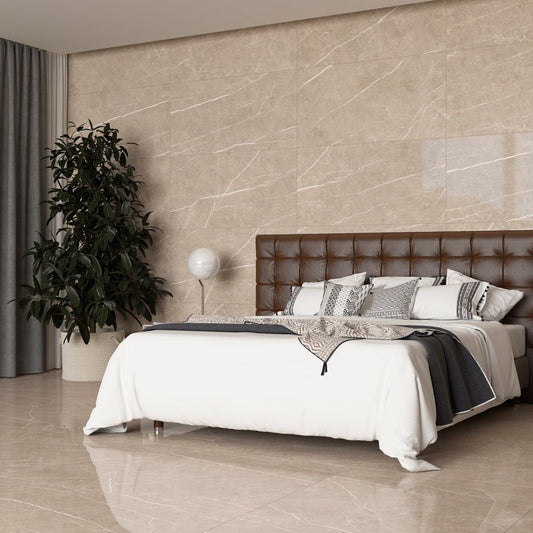 Enigma Greige Polished Porcelain Tile 1200x600mm
