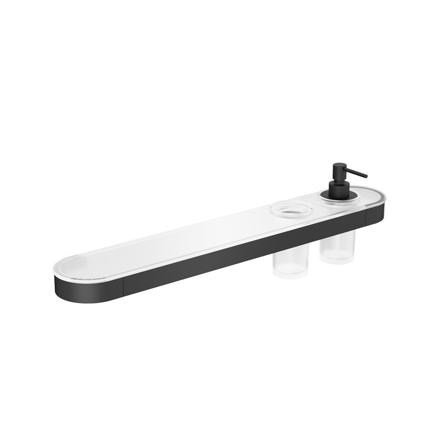 Velo Round Tray Soap Dispenser & Tumbler Holder